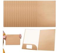 Lot de 16 porte-documents A4 en papier kraft : classeurs de présentation avec fentes pour cartes, 310 x 220 mm, classeurs à anneaux pour bureau, maison, école et affaires (marron)
