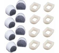 Lot de 16 Préfiltres en Mousse et Filtre à Carbone Compatible avec PetSafe Drinkwell Fountain INOX 360 Avalon Pagoda Seascape et S