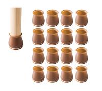 Lot de 16 protecteurs de pieds de chaise en silicone pour pieds de table en bois dur - Coussinets en feutre pour pieds de chaise ronds et carrés - Empêche les rayures et le bruit (16 pièces marron)