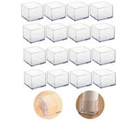 Lot de 16 protections carrées de 40 x 40 mm en silicone pour pieds de chaise, couvre-jambes de tabouret pour éviter les rayures sur le plancher en bois et réduire le bruit