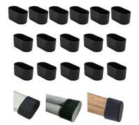 Lot de 16 protections ovales en silicone pour pieds de chaise, 15 x 22 mm, capuchons de pieds de chaise, capuchons de pieds de meubles, capuchons de pieds de tabouret pour éviter les rayures sur le