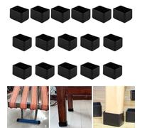 Lot de 16 protections rectangulaires en silicone pour pieds de chaise, 30 x 35 mm, capuchons de pieds de chaise, capuchons de pieds de meubles, capuchons de tabouret pour éviter les rayures sur le sol