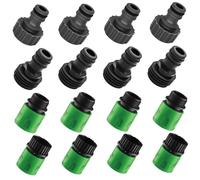Lot de 16 raccords de tuyau d'arrosage en plastique à connexion rapide Installation facile anti-fuite Jardin plomberie pelouse