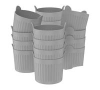 Lot de 16 ramequins en silicone antiadhésifs for friteuse à air, faciles à démouler et compatibles avec les œufs, cupcakes, muffins, puddings et tartelettes.(Grey)