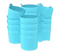 Lot de 16 ramequins en silicone antiadhésifs for friteuse à air, faciles à démouler et compatibles avec les œufs, cupcakes, muffins, puddings et tartelettes.(Blue)