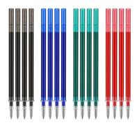 Lot de 16 Recharges Stylos Effaçables 0,7 mm Compatibles avec Pilot FriXion Ball Clicker pour Eberhard Faber Encre Thermosensible Mines de Rechange Pointe Moyenne pour Stylo Gel Effaçable 4 Couleurs