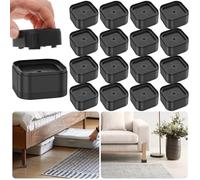 Lot de 16 rehausseurs de meubles réglables avec fond antidérapant, empilables, blocs de levage polyvalents de 3,5 cm, rallonges de pieds de table pour table, bureau, canapé, chaise, canapé, armoire