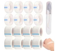 Lot de 16 rouleaux de pansements de fixation Micropore - 1,2 cm x 9 m et 2,5 cm x 9 m - Pour un maintien ferme - Convient pour les peaux sensibles - Blanc