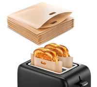 Lot de 16 sacs à grille-pain réutilisables anti-adhésifs, résistants à la chaleur, sans gluten, pour sandwichs au fromage grillé.