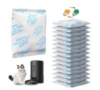 Lot de 16 sacs déshydratants de nourriture pour animaux de compagnie compatibles avec la mangeoire automatique PETLIBRO/PETKIT pour chat, paquets déshydratants de rechange avec indication de couleur