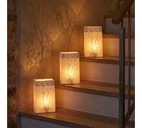 Lot de 16 sacs photophores en papier ignifuge - 26 x 15 cm - Lanternes en papier réutilisables pour bougies chauffe-plat - Bougies LED - Décoration de table - Pour fête, Saint-Valentin, mariage