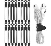 Lot De 16 Sangles De Cble En Silicone Pour Écouteurs, Chargeur De Téléphone, Ordinateur, Attaches De Câble De Fixation Réutilisables Pour La Maison, Le Bureau, La Cuisine, L'école[Usbc220]