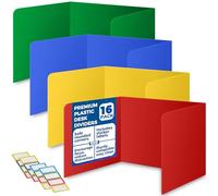 Lot de 16 séparateurs de bureau pour étudiants - En plastique durable et imperméable - Pour dossiers de salle de ournitures pour enseignants, panneaux de protection de l'intimité en plastique