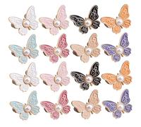Lot de 16 serre-tailles pour pantalons, serre-taille papillon en perles, réglable et détachable, sans couture, pour jeans, boutons, pantalons, pinces papillon détachables