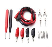 Lot de 16 sondes de test professionnelles avec sonde à aiguille, pinces crocodile, crochet de test à ressort pour circuit de test DMM multi testeur de diagnostic automobile câble de 100 cm