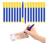 Lot de 16 stylos détecteur de faux billets, vérificateur de faux billets, stylo de vérification (jaune)