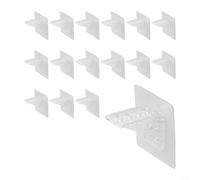 Lot de 16 supports d'étagère en acrylique, 7 x 7 cm, support à angle droit pour armoires et armoires, montage sans perçage, design triangulaire à roulement de charge amélioré, utilisation à la maison