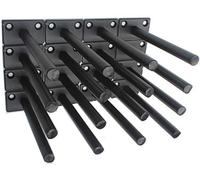 Lot de 16 supports d'étagère flottants en acier massif noir de 12,7 cm - Supports cachés pour étagères flottantes en bois - Support d'étagère invisible - Vis et chevilles incluses