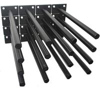 Lot de 16 supports d'étagère flottants en acier massif noir de 20,3 cm - Supports cachés pour étagères flottantes en bois - Support d'étagère invisible - Vis et chevilles incluses
