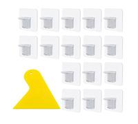 Lot de 16 supports d'étagère sans perforation, avec 1 grattoir en plastique, support de fixation stratifié, crochet adhésif épais transparent pour armoires, armoires et étagères
