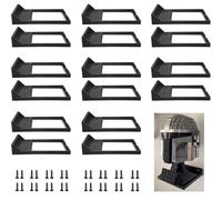 Lot de 16 supports muraux noirs pour casque Lego, étagère murale, compatible avec tous les casques Lego standard, Boba Fett 75277/Tie Fighter Pilot 75274/Stormtrooper 75276