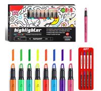 Lot de 16 surligneurs fluorescents multicolores pour livres, journaux, documents, codage couleur, mise en évidence nocturne visible