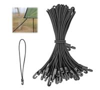 Lot de 16 Tendeur Elastique, Sandow élastique Noire Tendeurs élastiques avec Crochets Tendeur en Caoutchouc élastique pour Tentes de Bâche de Camping Remorque