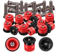 Lot de 16 têtes d'arroseur pop-up de rechange à arc variable, rayon de 9,8 m, compatibles avec les arroseurs RainBird, Hunter, Orbit, Rouge, 10 vans