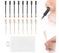 Lot de 16 tondeuses 2 en 1 pour poils de nez, outil d'épilation nasale manuel, tondeuse de narine avec brosse de nettoyage, couteau double face et simple face pour homme et femme (blanc, noir)