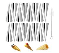 Lot de 16 tubes à crème, 1 brosse de nettoyage, forme de croûte de glace, enrouleur de sac, tube à crème cuite, sac à crêpes, embout à crème