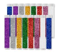 Lot de 16 tubes à paillettes de couleurs assorties - Lot de paillettes fines pour arts, artisanat, scrapbooking, projets de bricolage, nail art et décorations - Idéal pour les enfants, les adultes et