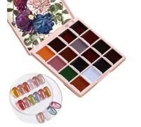 Lot de 16 vernis à ongles gel solides - Pour décoration d'ongles - Outil de manucure - Convient pour les débutants - Pour cérémonie, rendez-vous