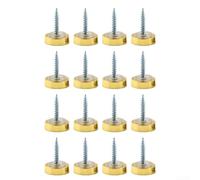 Lot de 16 vis décoratives en laiton pour miroir (doré plat - 18 mm)