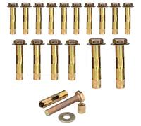 Lot de 16 vis d'expansion Rawl, écrou hexagonal, manchon d'expansion, boulons d'ancrage, fixation murale, béton, maçonnerie, brique, fixations murales (M6/M8/M10)