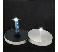 Lot de 16 vis en acier inoxydable chromé avec finition miroir pour couvrir les vis filetées pour meubles, verre, panneaux de bain et signalisation (12 mm)