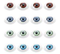Lot de 16 yeux ovales plats creux en plastique coloré - Marionnette - Ours - Accessoires décoratifs pour bricolage - Petite taille