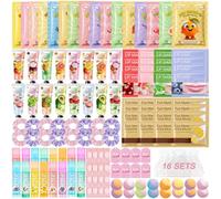 Lot de 160 accessoires de fête spa comprenant des masques pour le visage, un baume à lèvres, une crème pour les mains, des patchs sous les yeux, un masque à lèvres, des bombes de bain pour les pieds