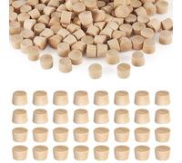 Lot de 160 bouchons en bois à tête plate, cache-trous de vis de 1,27 cm pour réparation de meubles - Bouchons en bois multifonctionnels