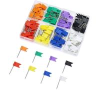 Lot de 160 Epingles Drapeaux, 35 mm Punaises Multicolore pour Tableau Liège, Carte du Monde (8 Couleurs Assorties)