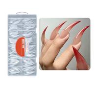 Lot de 160 faux ongles longs en acrylique ABS sans traces pour mariage, voyage, décoration d'ongles de mariage