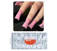 Lot de 160 faux ongles longs en acrylique ABS sans traces pour mariage, voyage, ongles rapides