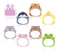 Lot de 160 feuilles de notes adhésives en forme d'animal de dessin animé, pour la maison, l'école et le bureau, 8 styles, 7 x 6 cm