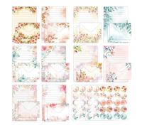 Lot de 160 feuilles de papier à lettre floral avec enveloppes, 50 feuilles A5 lignées et 50 enveloppes, aquarelle élégante pour enfants filles et filles - Papier à lettre décoratif avec 60
