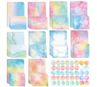 Lot de 160 Papier a Lettre, 50 Papier a Lettre, 50 Enveloppe Ensemble, 60 Autocollants, Enveloppe a5, 10 Motifs Aquarelle, Enveloppes Pour Cartes Cadeaux, Invitations de Mariage, Vœux de Noël