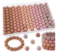Lot de 160 perles en silicone de 12 mm de couleurs mélangées pour la fabrication de porte-clés, perles en silicone de 12 mm pour la fabrication de stylos et de bracelets (marron)