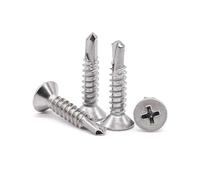 Lot de 160 vis autotaraudeuses en acier inoxydable 410 à tête plate Phillips haute résistance 4,2 x 13 mm