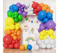 Lot de 163 ballons multicolores pour anniversaire - Couleurs mélangées - Arc-en-ciel - Ballons en latex - 30,5 cm - Pour décoration de fête, de mariage, d'anniversaire, de Saint-Valentin,