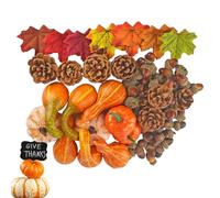Lot de 166 décorations d'automne en forme de citrouilles d'automne pour la maison, centres de table pour couronnes, cheminée, cheminée, bureau, cuisine, salon, épicerie