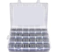 Lot de 168 capsules de monnaie de 46 mm avec joint en mousse et boîte de rangement, 6 tailles (20/25/27/30/38/46 mm)