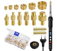 Lot de 169pcs 180°C ~ 500°C Température Réglable Fer à Souder avec Affichage Numérique LED 80W pour Réparation Fer à Souder avec 160pcs Inserts Filetés en 6 Tailles